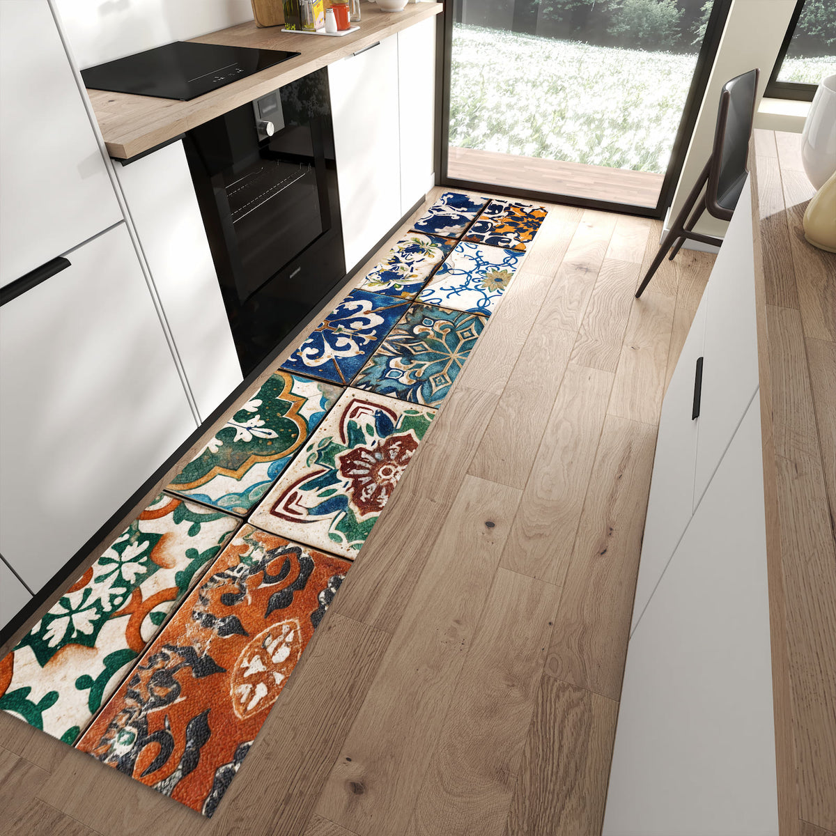 13 Größen – von 60 × 90 bis 80 × 300 cm – Küchenläufer - Mediterrane Fliesen