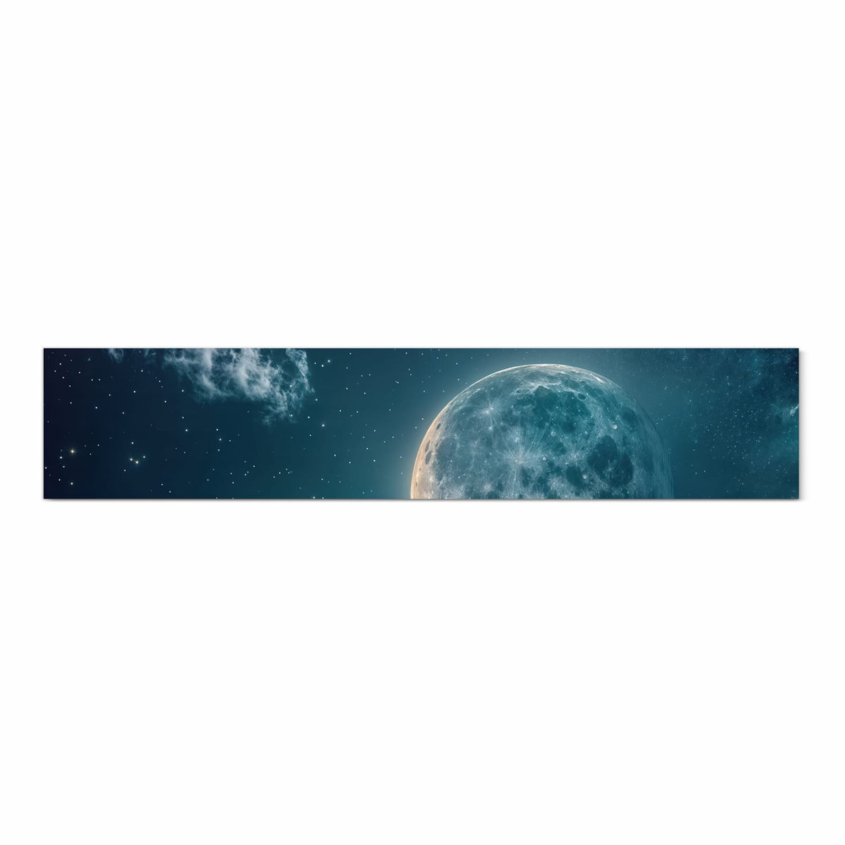 Waschbarer Küchenläufer mit Motiv Mond über Wolken in Frontansicht für Ordnung