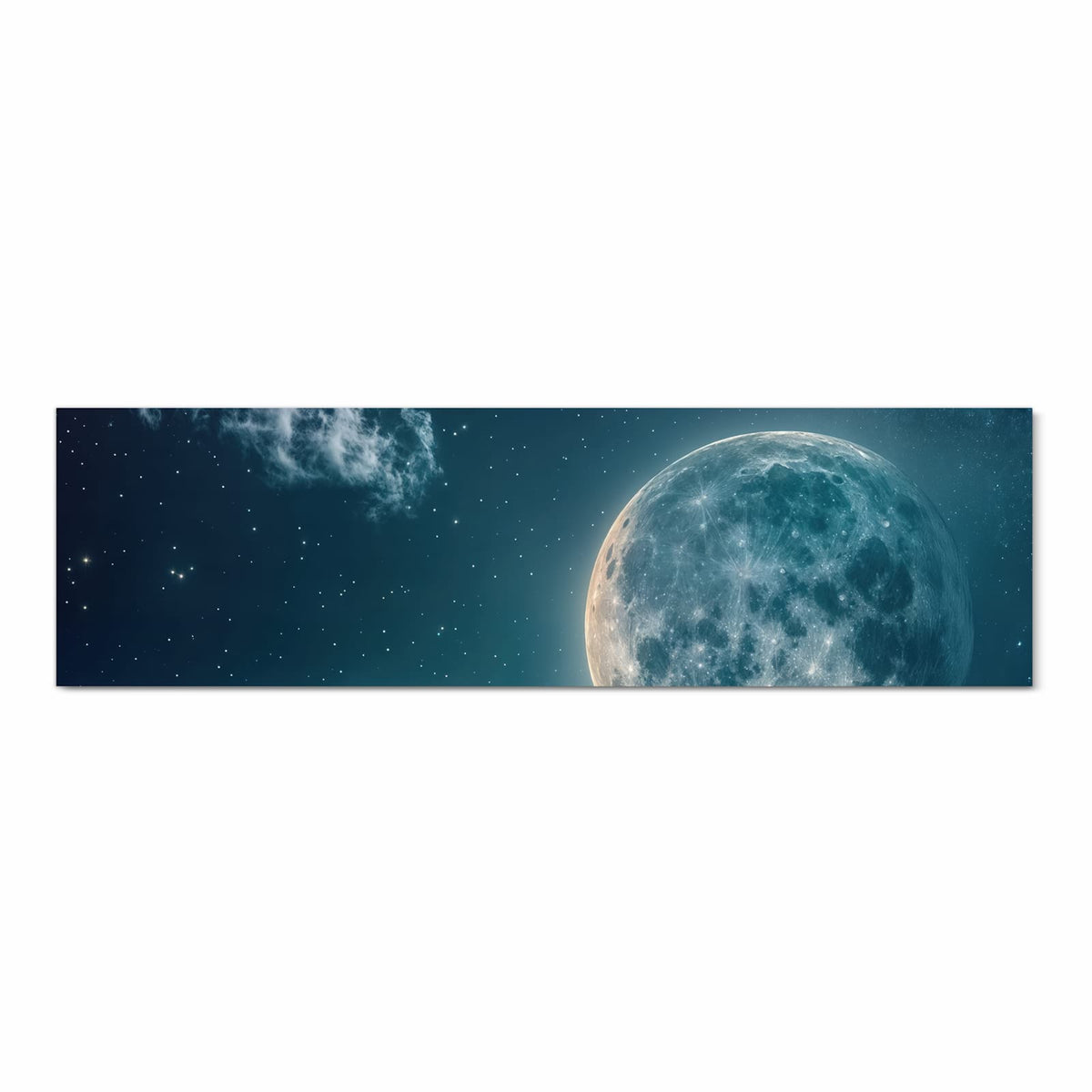 Formstabiler abwaschbarer Küchenteppich mit Motiv Mond über Wolken in Frontansicht