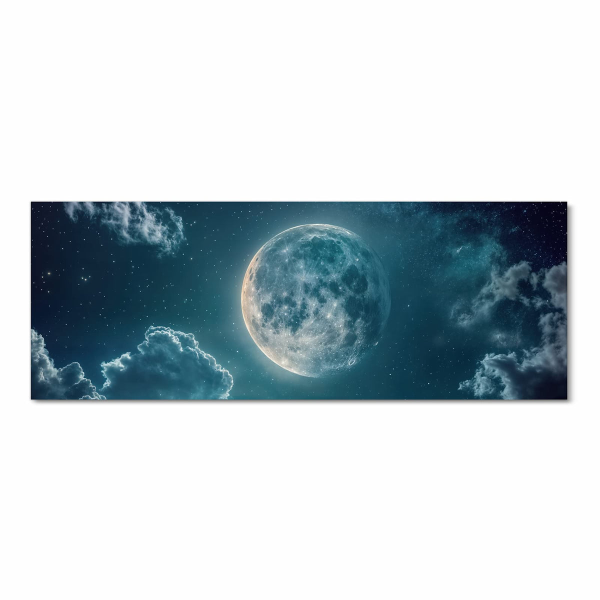 Zeitsparender Küchenteppich mit Motiv Mond über Wolken in Frontansicht