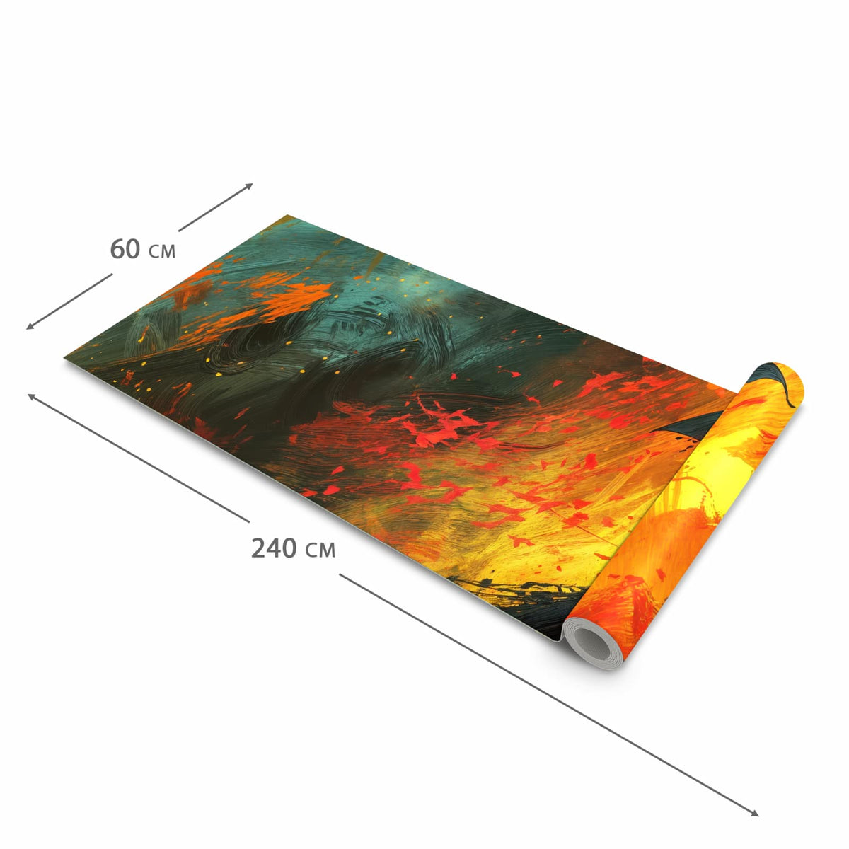 Zeitsparender Küchenteppich mit Motiv Mann Mit Regenschirm in der Grösse 60x270 cm