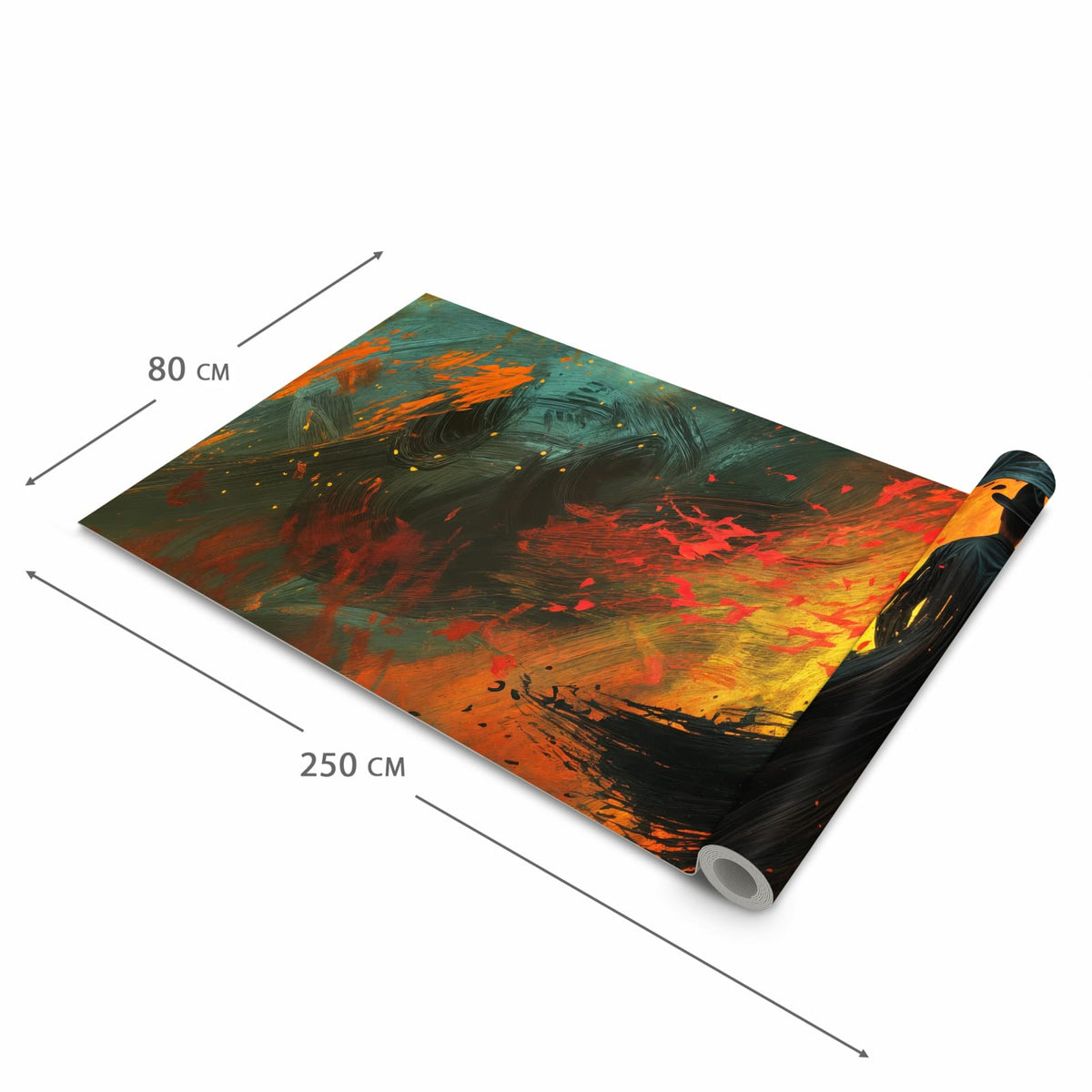 Wasserabweisender Küchenläufer mit Motiv Mann Mit Regenschirm in der Größe 60x270 cm
