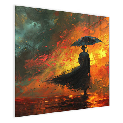 Magnettafel mit dem Motiv Silhouette mit Schirm