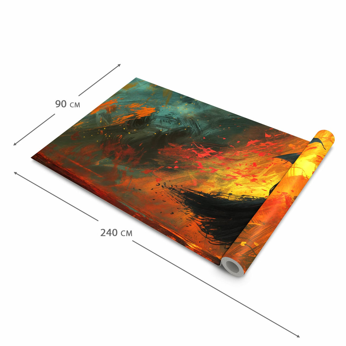 Langlebiger Küchenläufer mit Motiv Mann Mit Regenschirm in der Grösse 60x270 cm