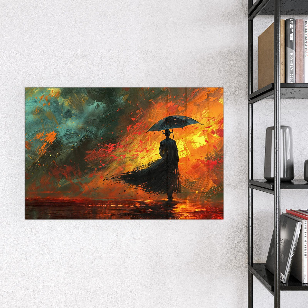 9 Größen – von 30 × 30 bis 120 × 90 cm – Magnettafel - Silhouette mit Schirm