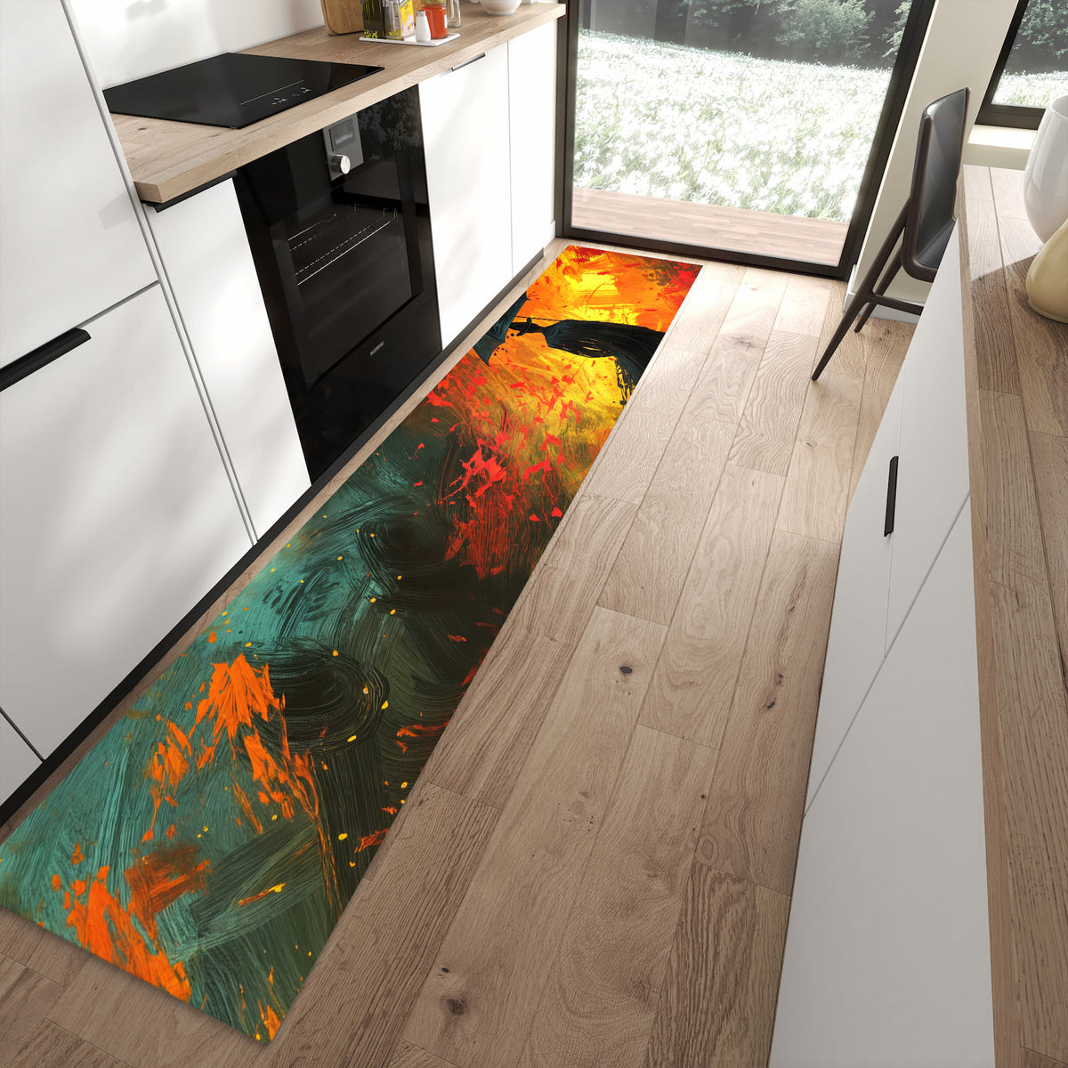 13 Größen – von 60 × 90 bis 80 × 300 cm – Küchenläufer - Silhouette mit Schirm