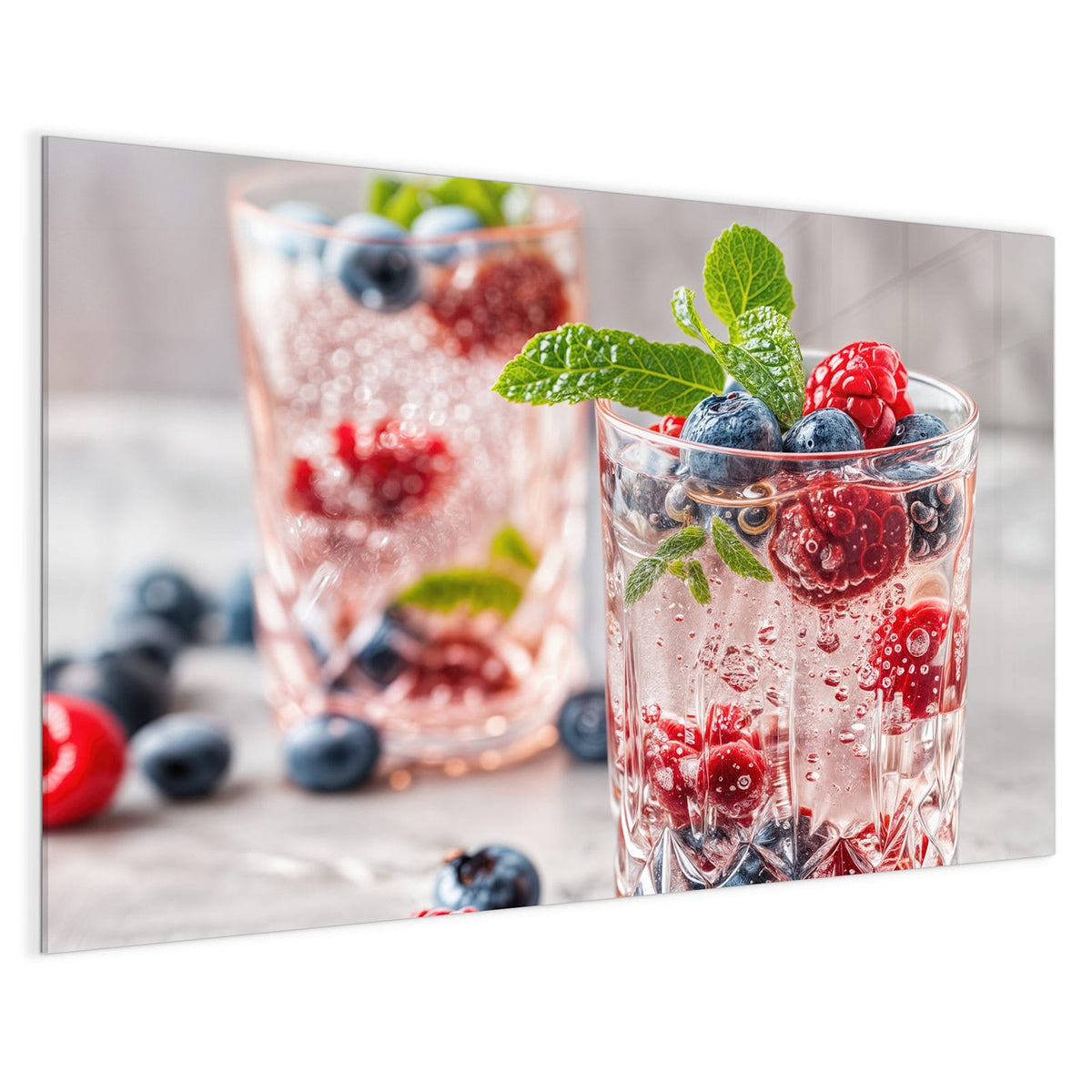 4 mm Glas statt lackiertem Blech – Magnettafel - Limonade mit Beeren