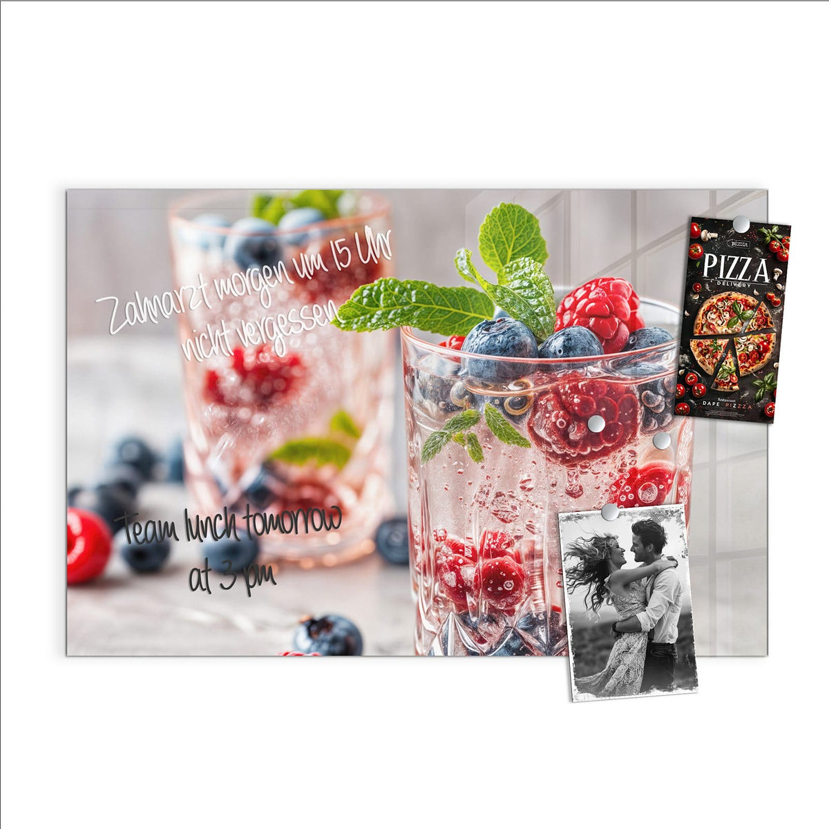 Beschreiben, abwischen, anheften – Magnettafel - Limonade mit Beeren
