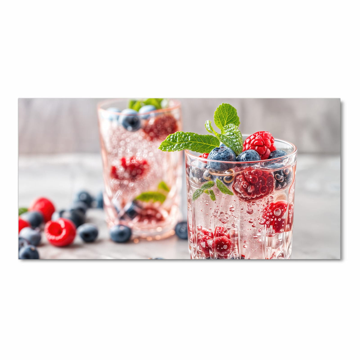 Rutschfester Küchenvorleger mit Motiv Cocktail Beeren in Frontansicht