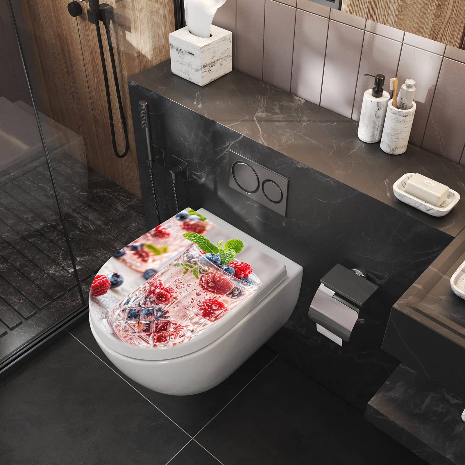 WC-Sitz mit Absenkautomatik Cocktail Beeren