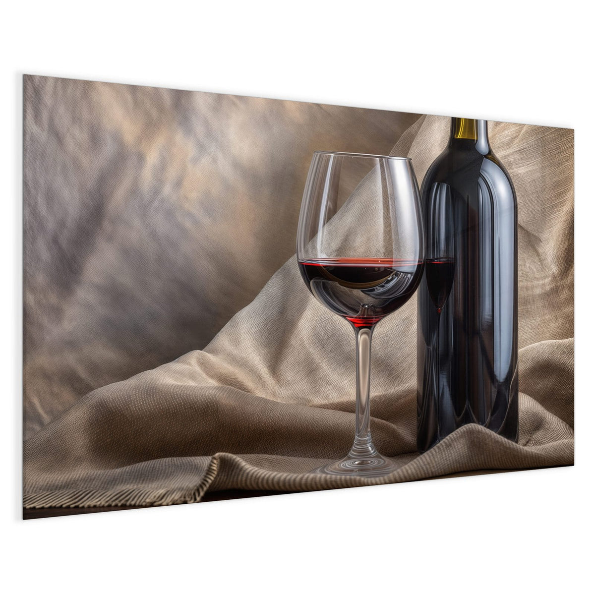 4 mm Glas statt lackiertem Blech – Magnettafel - Weinflasche und Glas