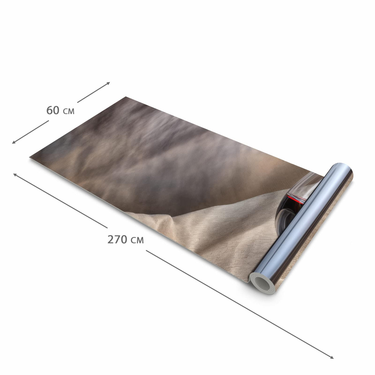 Waschbarer rutschfester Läufer mit Motiv Wein mit Glas in der Grösse 60x240 cm