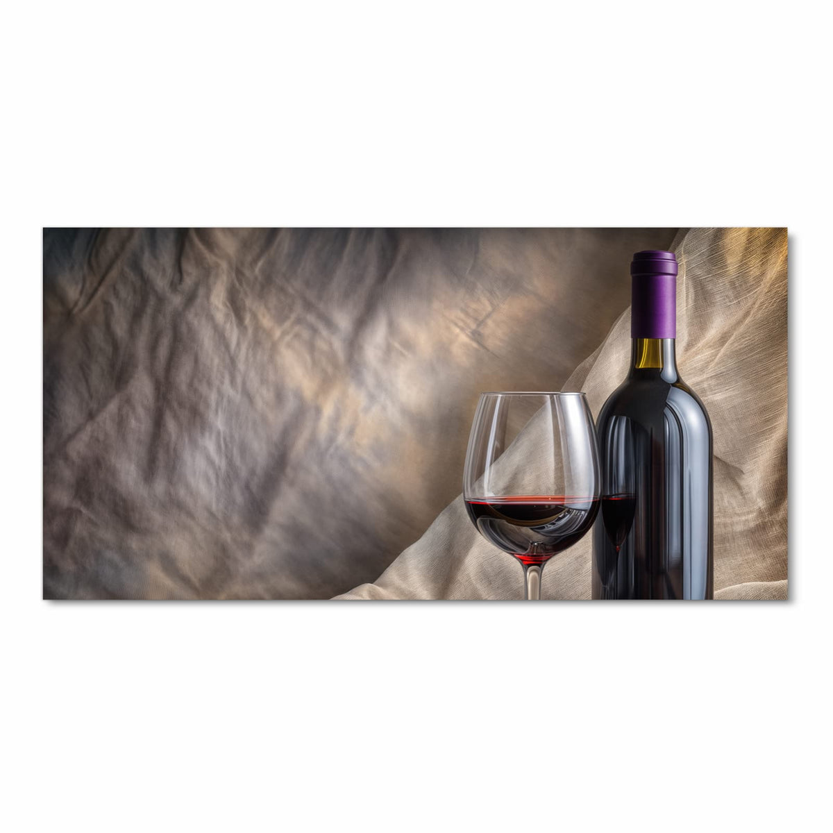 Feuchtigkeitsresistenter Küchenteppich mit Motiv Wein mit Glas in Frontansicht
