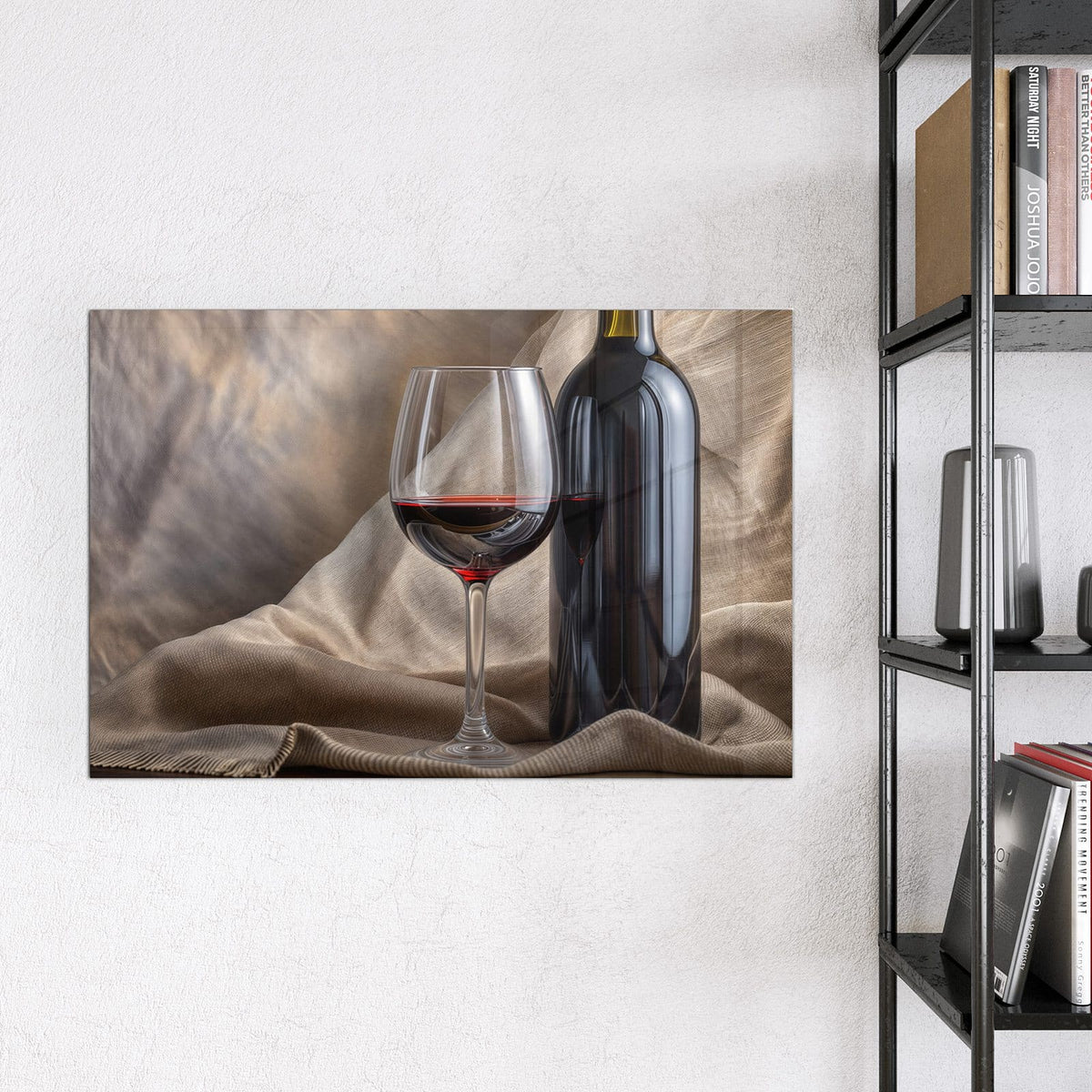 9 Größen – von 30 × 30 bis 120 × 90 cm – Magnettafel - Weinflasche und Glas