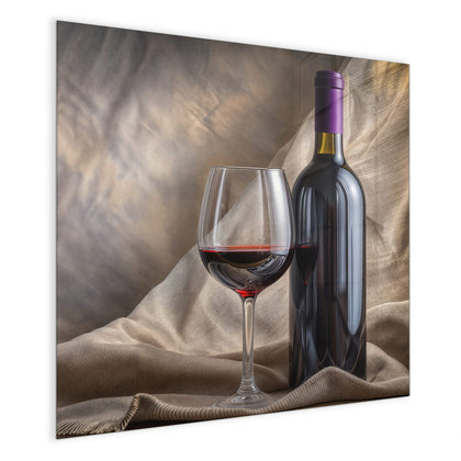Magnettafel mit dem Motiv Weinflasche und Glas