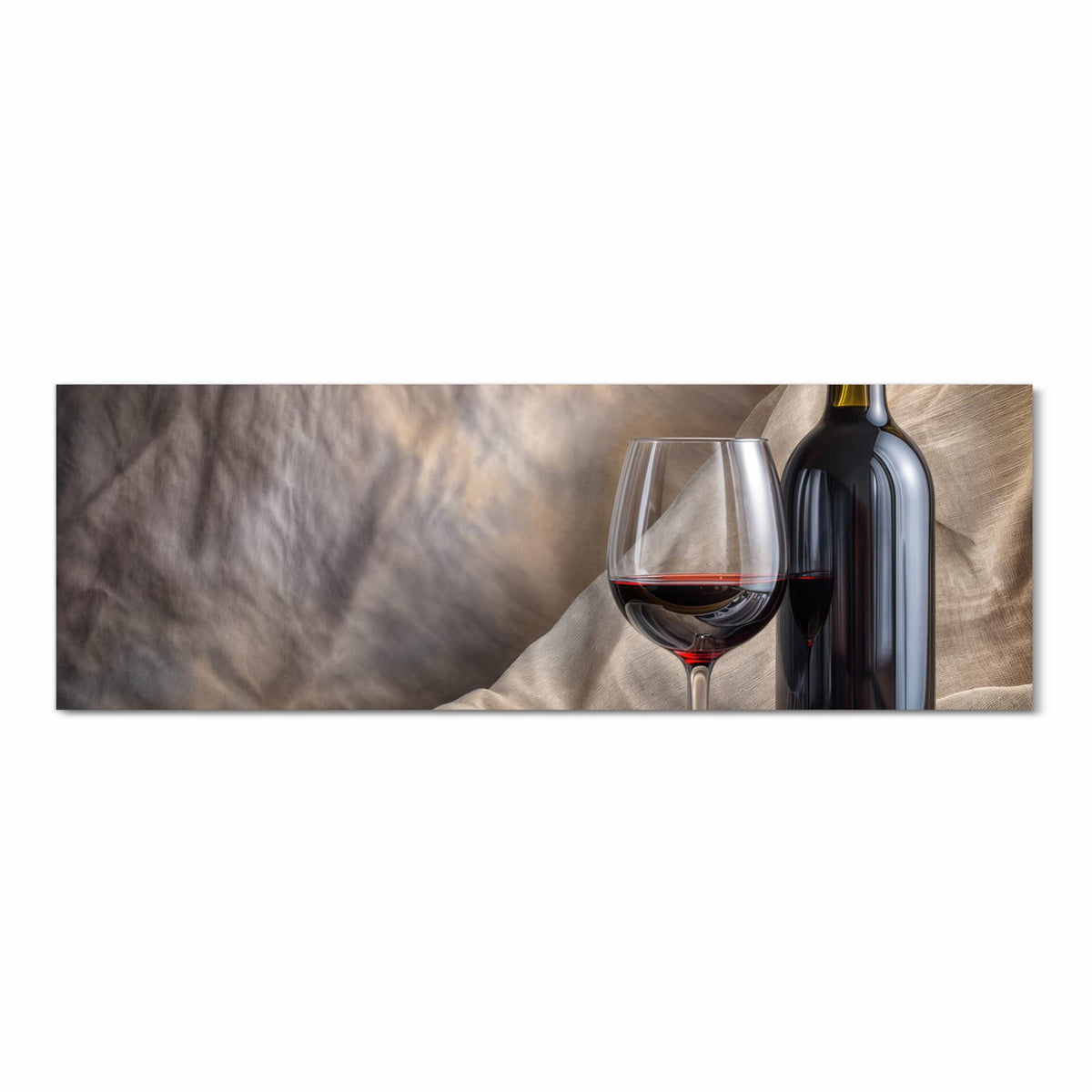 Ordnungsschaffender Küchenteppich mit Motiv Wein mit Glas in Frontansicht für Übersicht