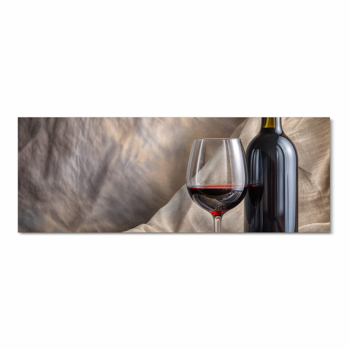 Komfortabler Küchenläufer mit Motiv Wein mit Glas in Frontansicht