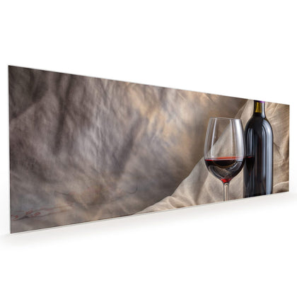 Küchenrückwand mit dem Motiv Weinflasche und Glas