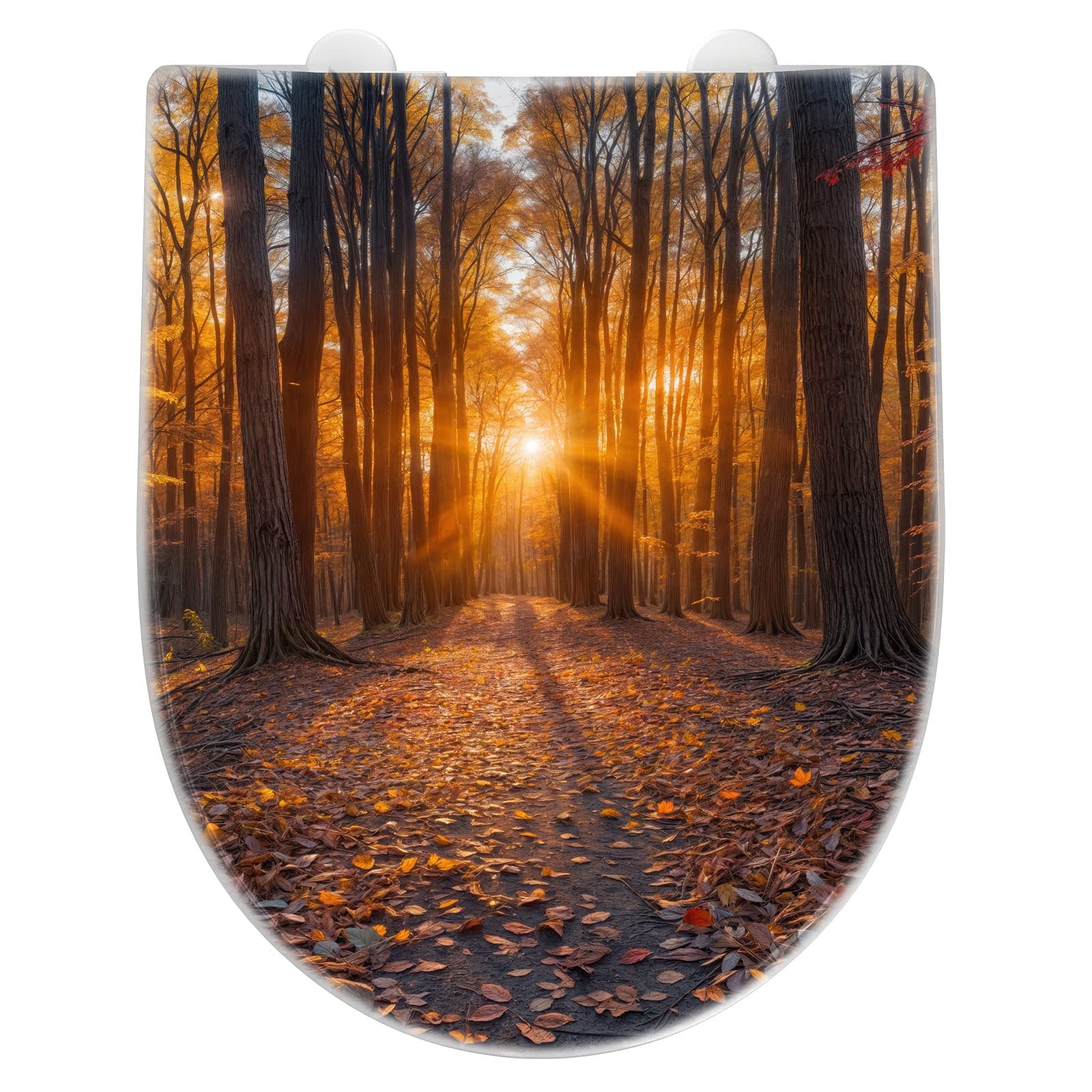 WC-Sitz mit Absenkautomatik Sonnenuntergang Wald