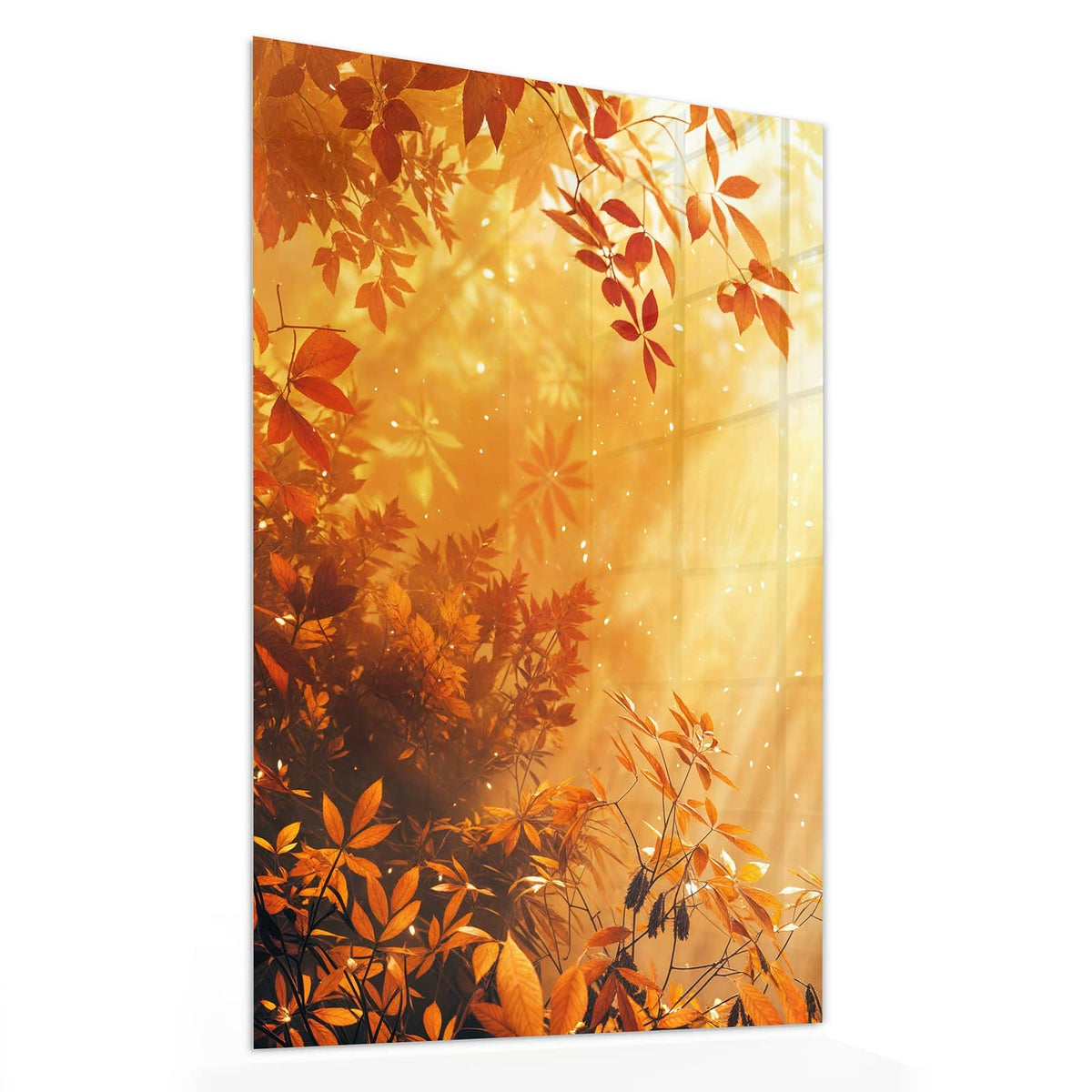 11 Größen – von 30 × 60 bis 60 × 150 cm – Wandbild - Herbstwald im Gegenlicht - Hochformat
