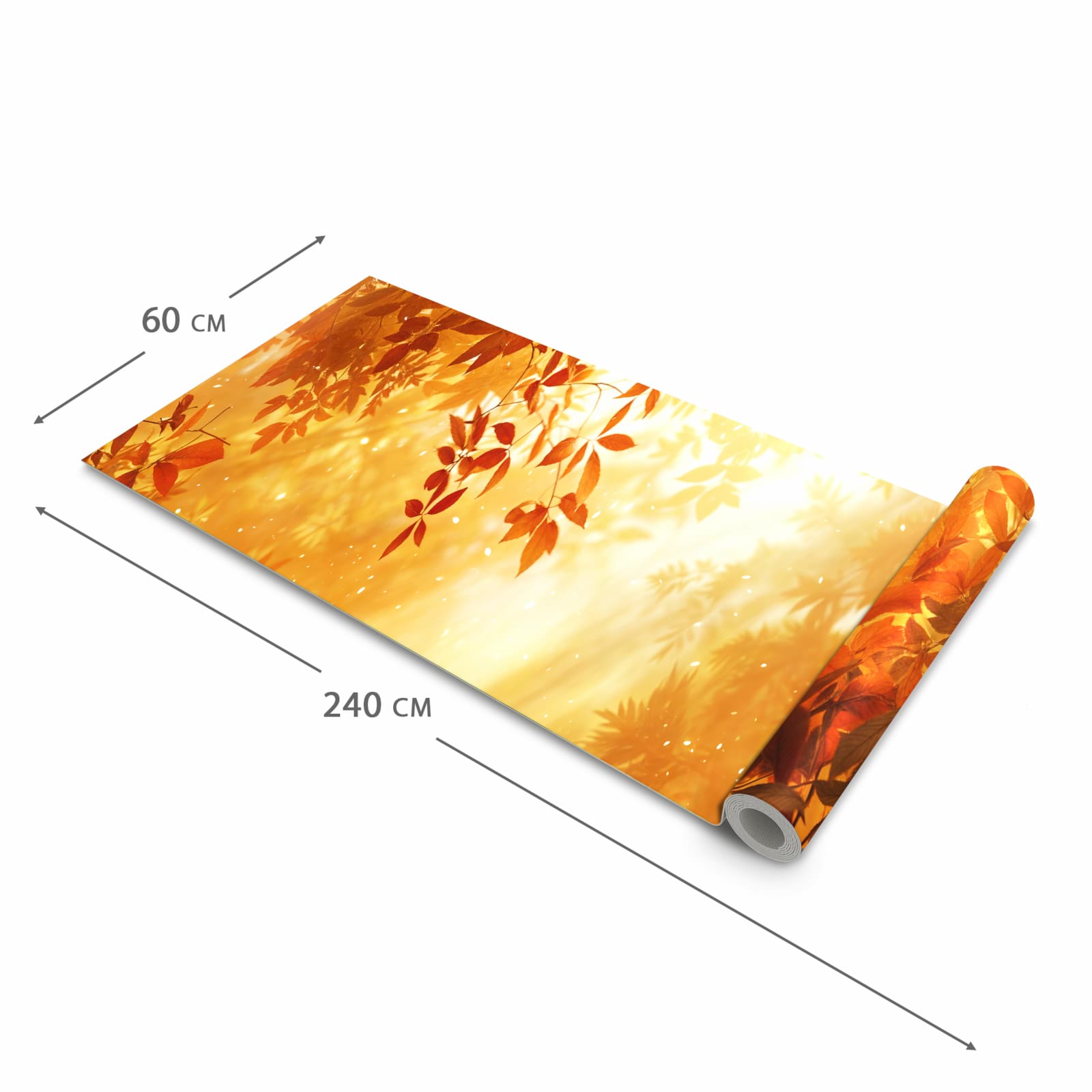 Langlebiger moderner Küchenläufer mit Motiv Herbstlicher Wald in der Grösse 60x180 cm