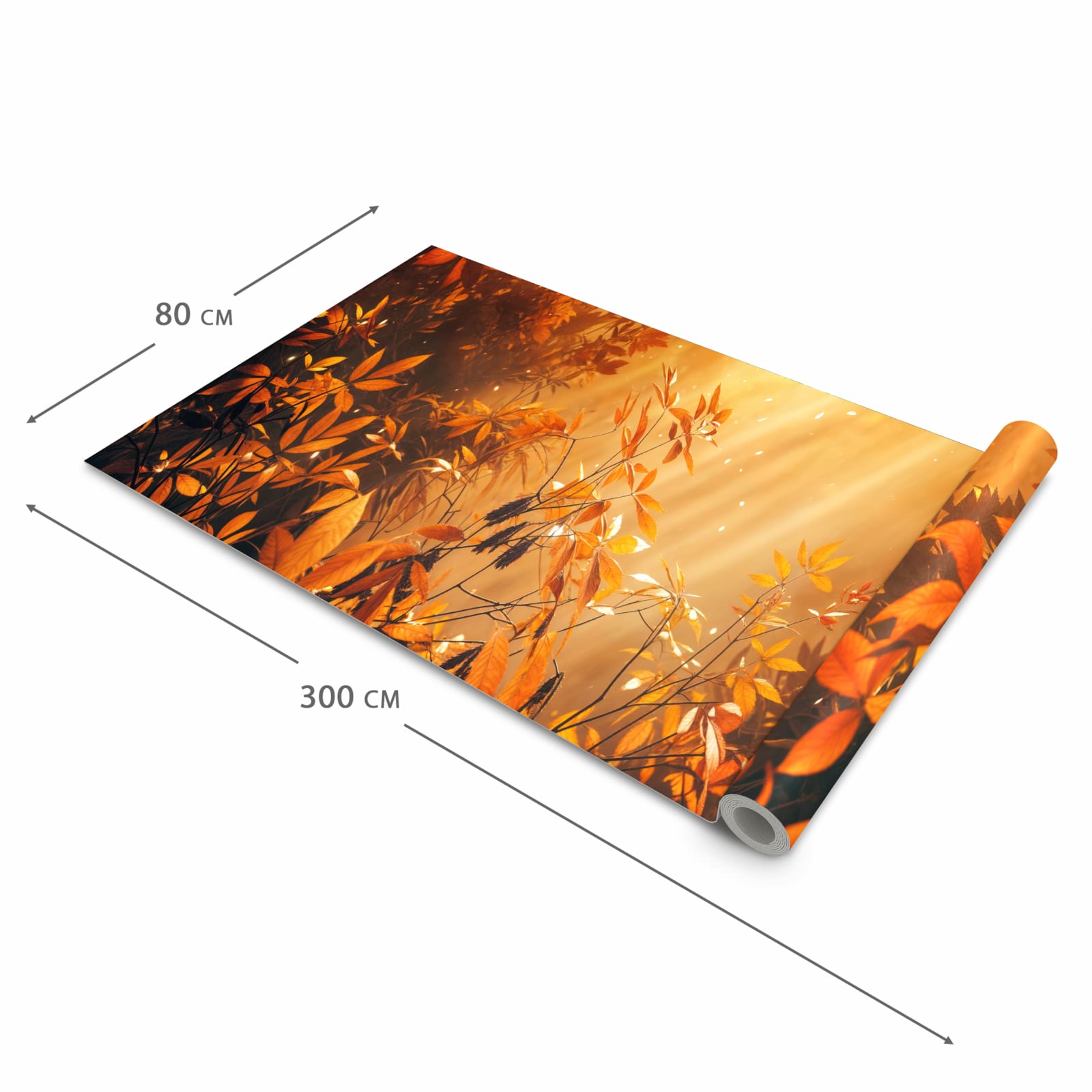 Formstabiler Küchenteppich mit Motiv Herbstlicher Wald in der Grösse 60x180 cm