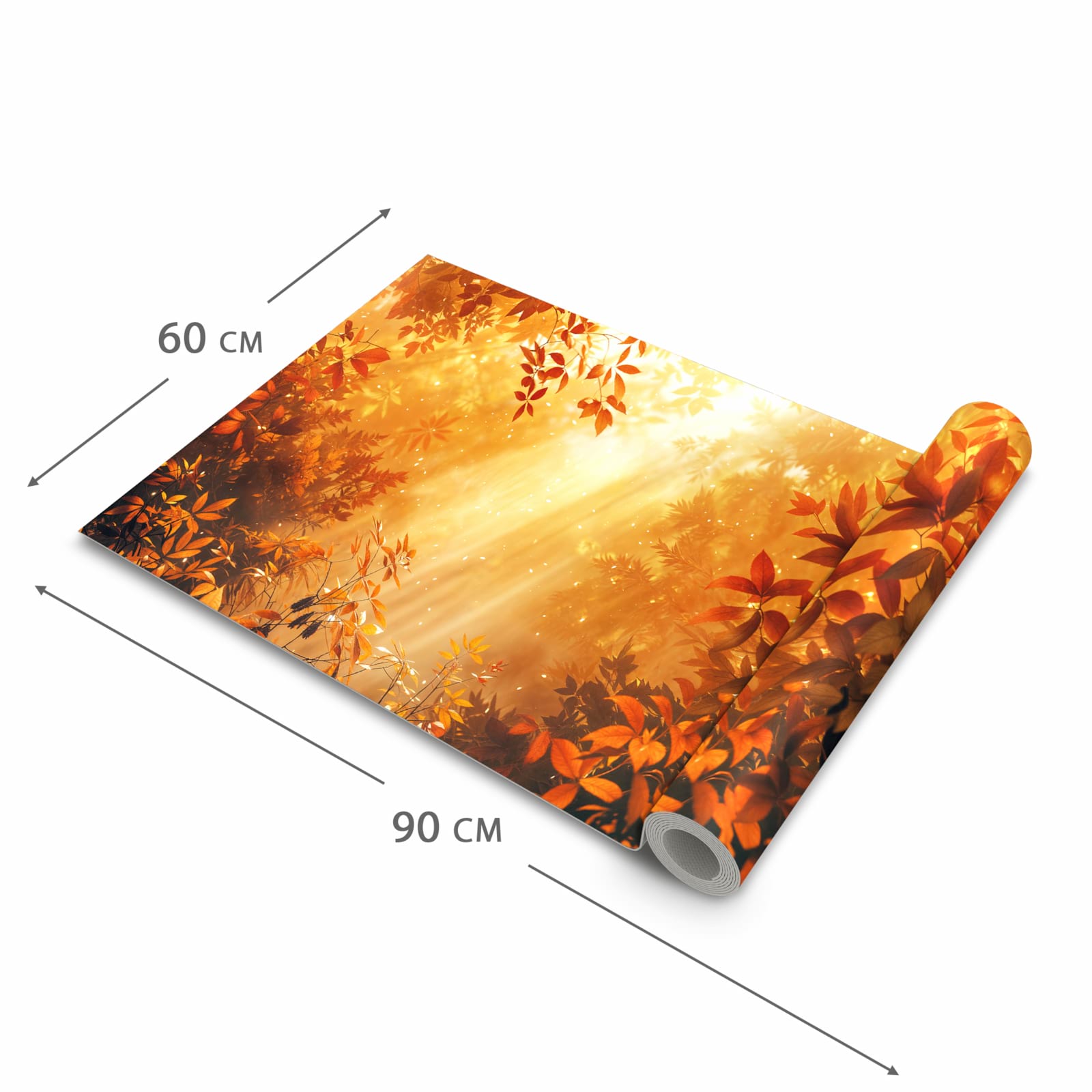 Bodenschonender moderner Küchenläufer mit Motiv Herbstlicher Wald in der Grösse 60x180 cm