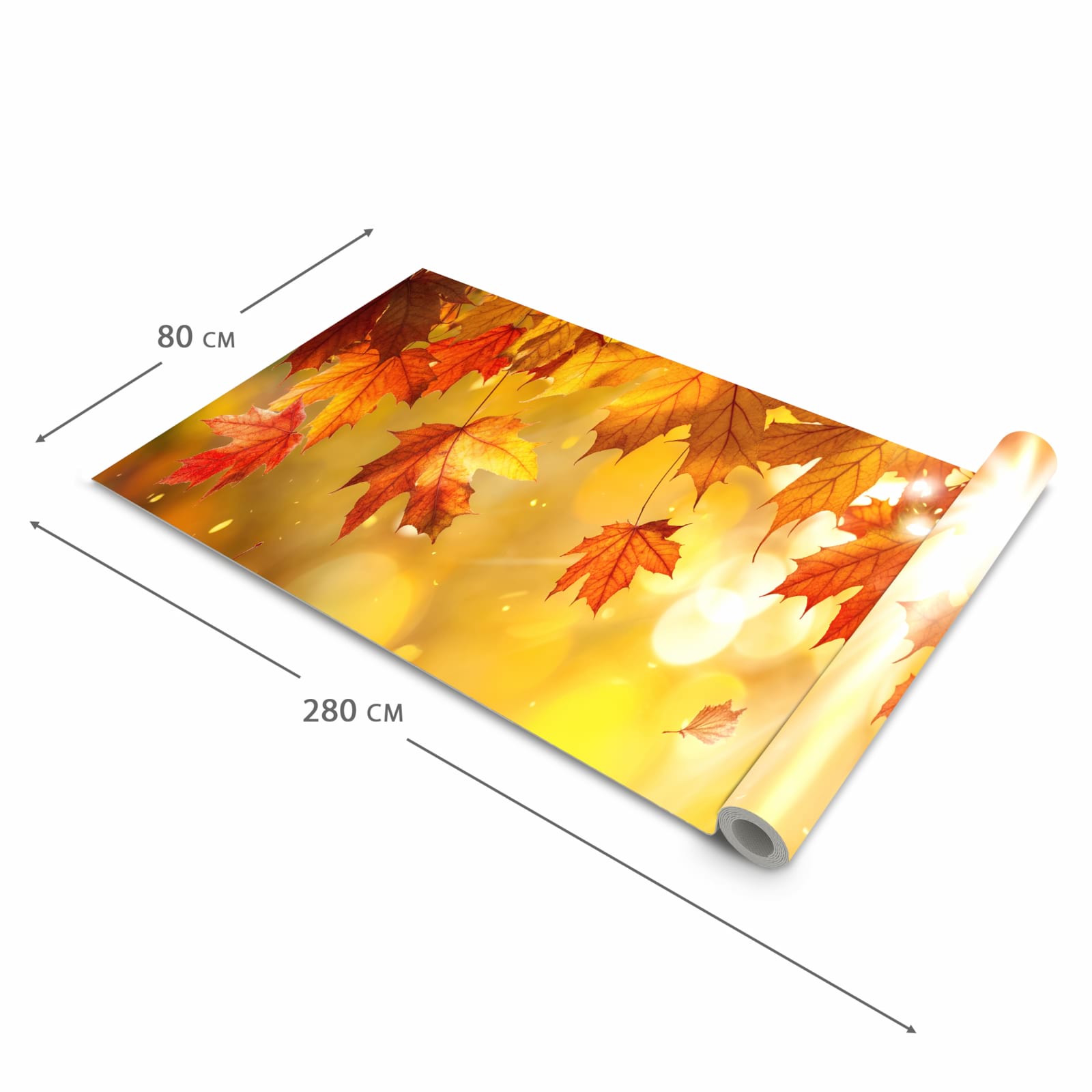 Komfortabler Küchenläufer mit Motiv Herbstblätter Sonne in der Grösse 60x180 cm