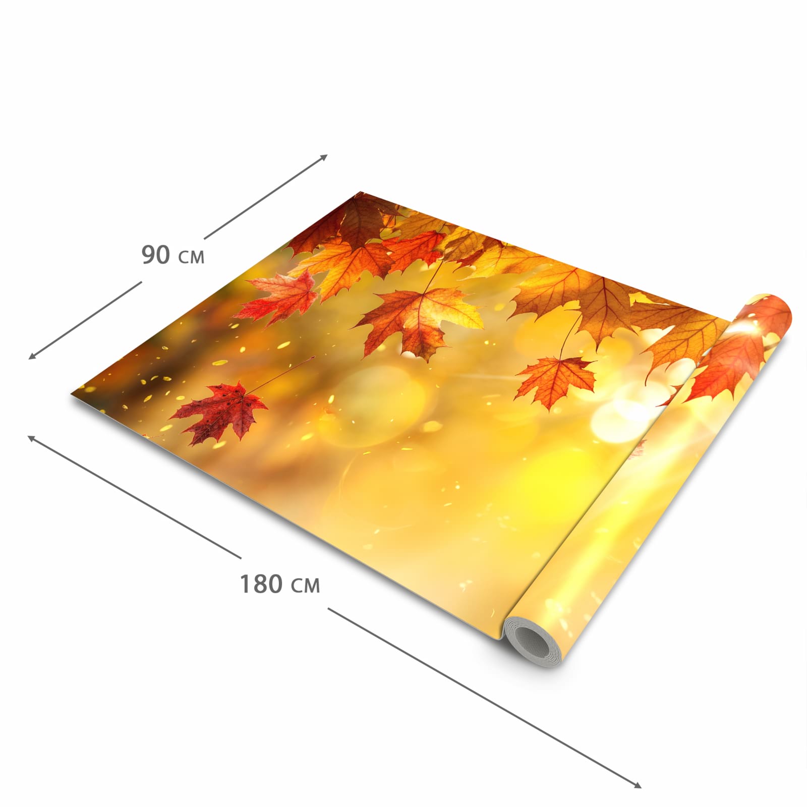 Rutschfester Küchenläufer mit Motiv Herbstblätter Sonne in der Grösse 60x180 cm