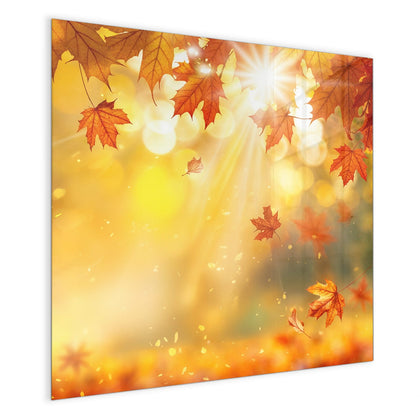 Magnettafel mit dem Motiv Sonne im Ahornlaub