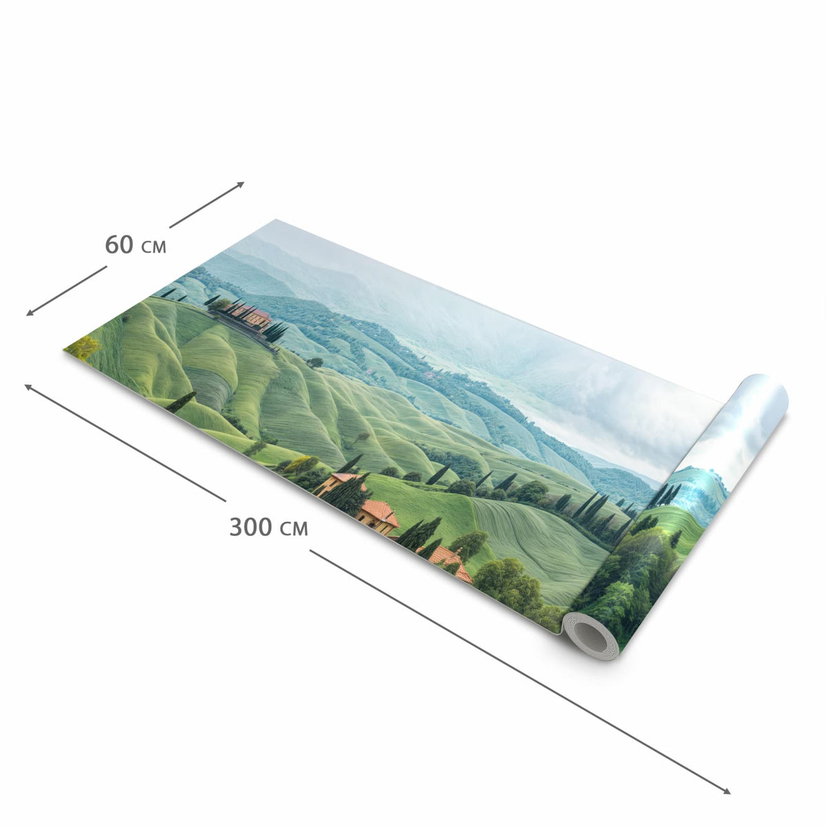 Dünner waschbarer Küchenteppich mit Motiv Landschaft Italien in der Grösse 60x150 cm