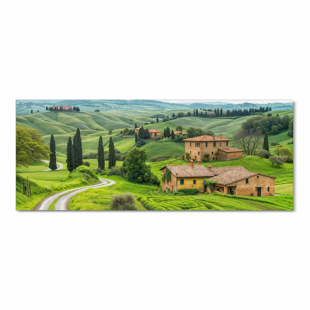 Fleckenresistenter Küchenteppich mit Motiv Landschaft Italien in Frontansicht