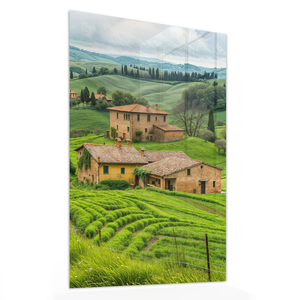 11 Größen – von 30 × 60 bis 60 × 150 cm – Wandbild - Landhaus in der Toskana - Hochformat