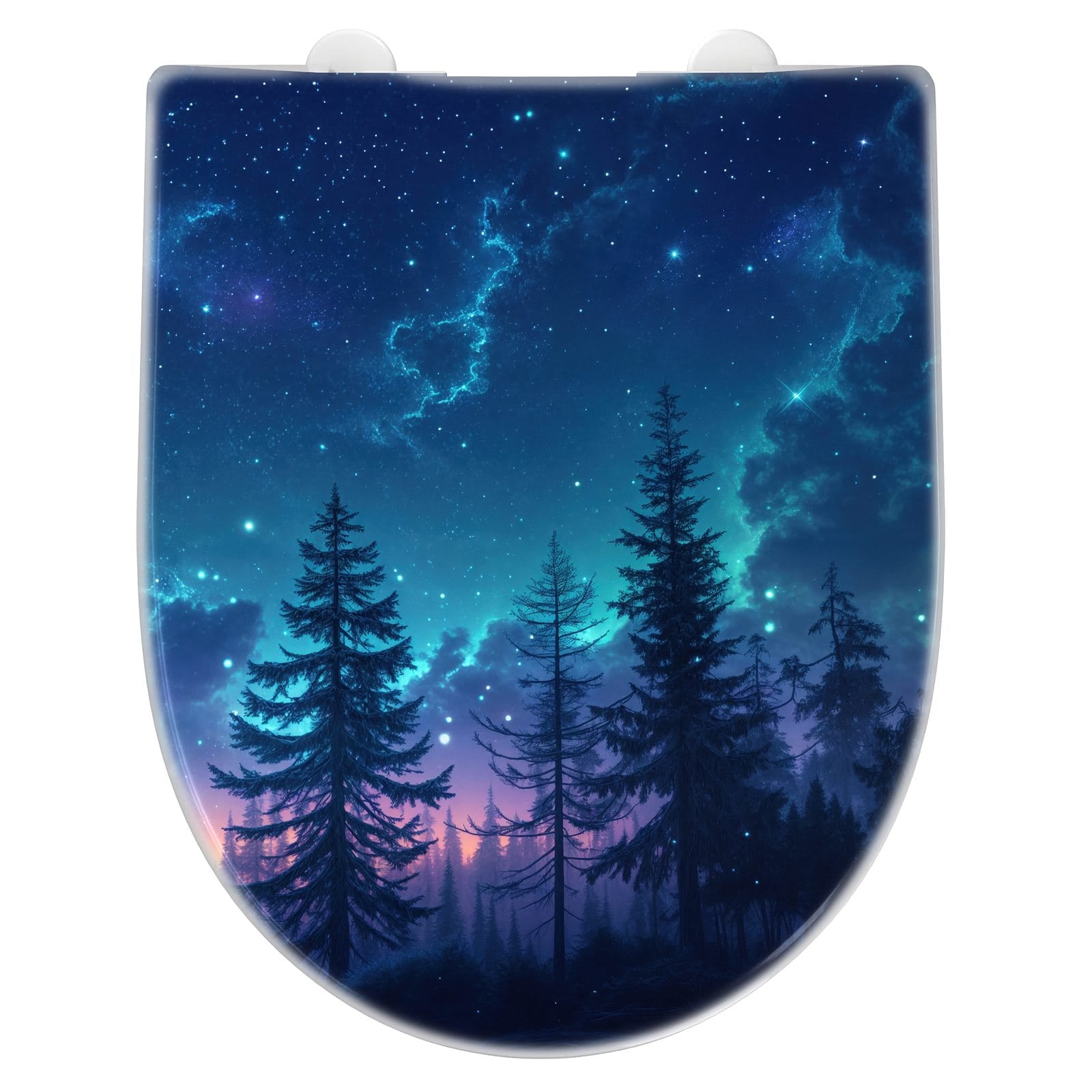 WC-Sitz mit Absenkautomatik Nachthimmel Wald