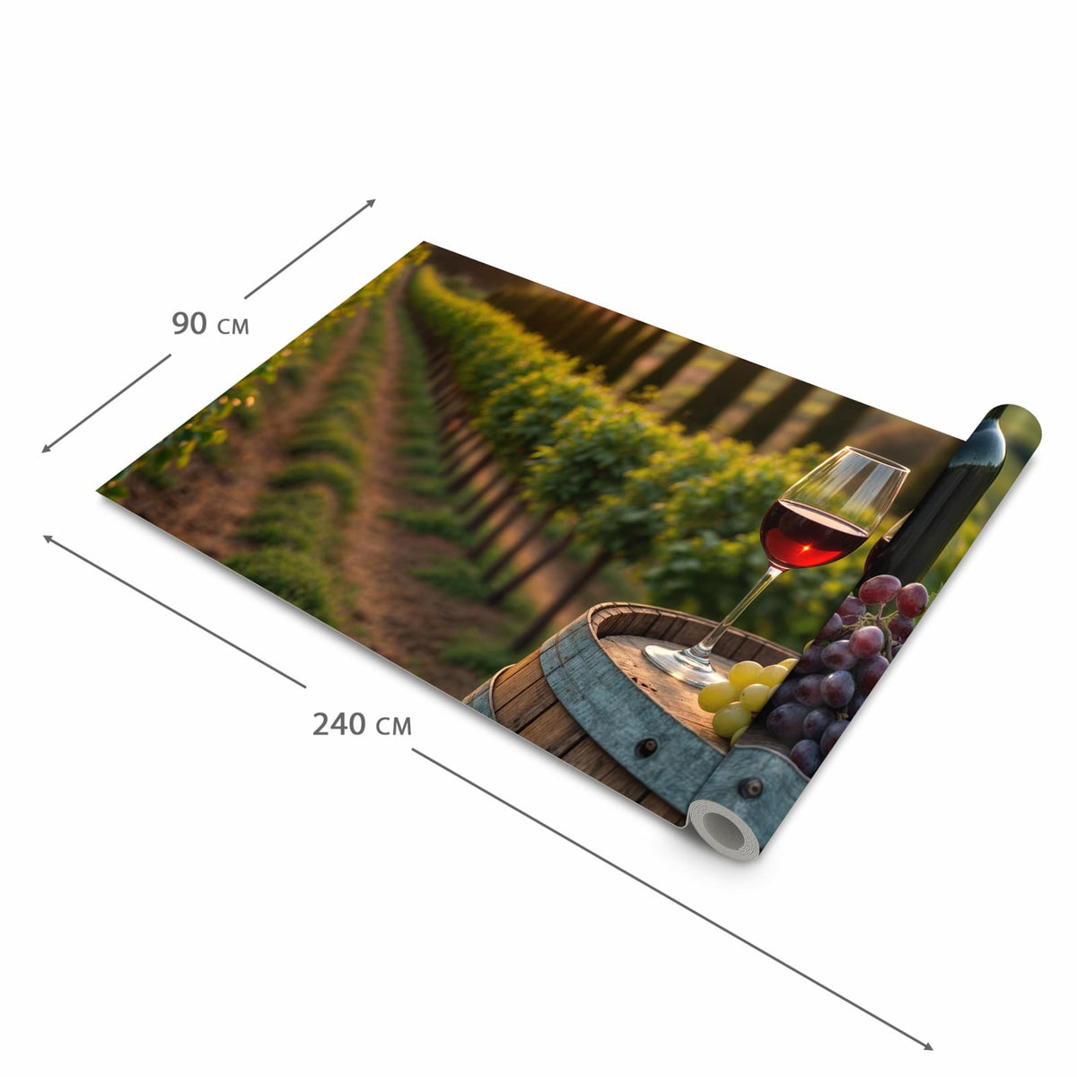 Komfortabler Küchenteppich mit Motiv Weinlandschaft in der Grösse 60x120 cm