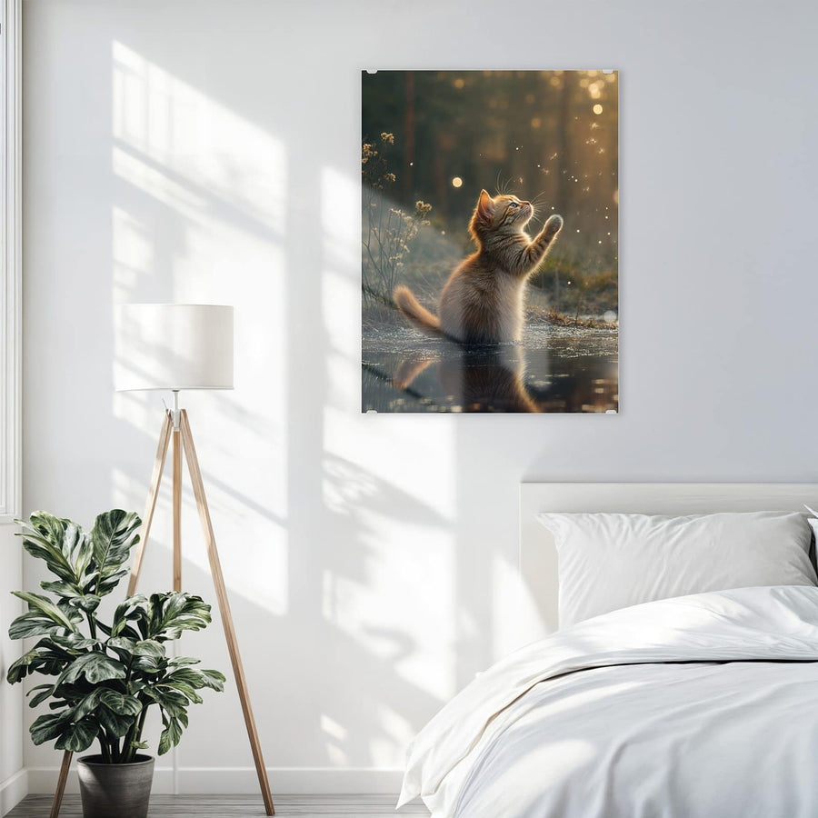 Maße Wandbild - Kätzchen im Gegenlicht - Hochformat
