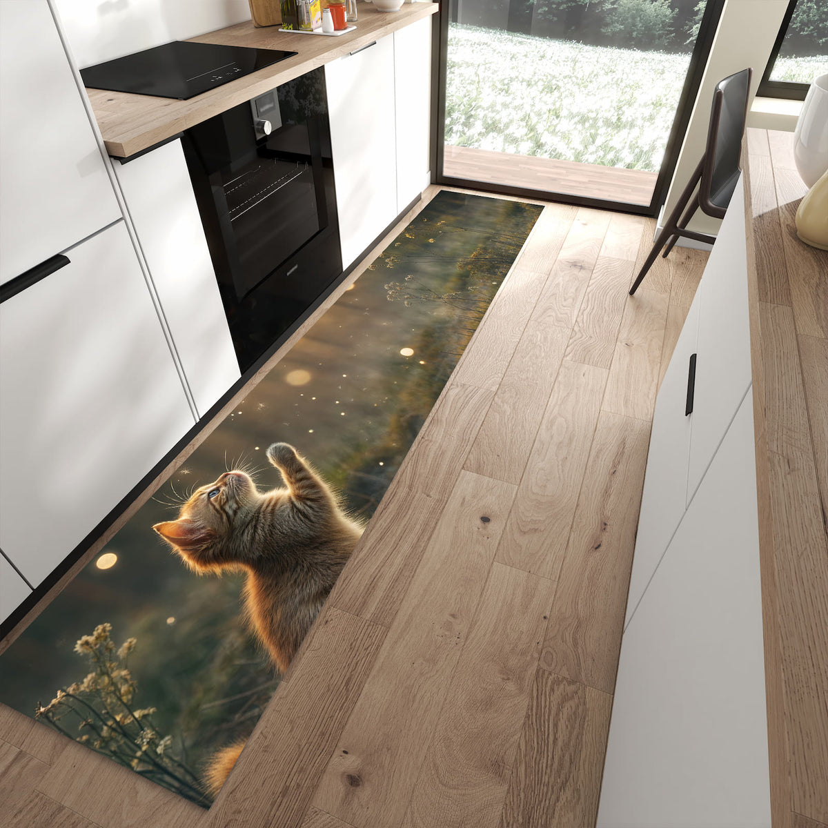 13 Größen – von 60 × 90 bis 80 × 300 cm – Küchenläufer - Kätzchen im Gegenlicht