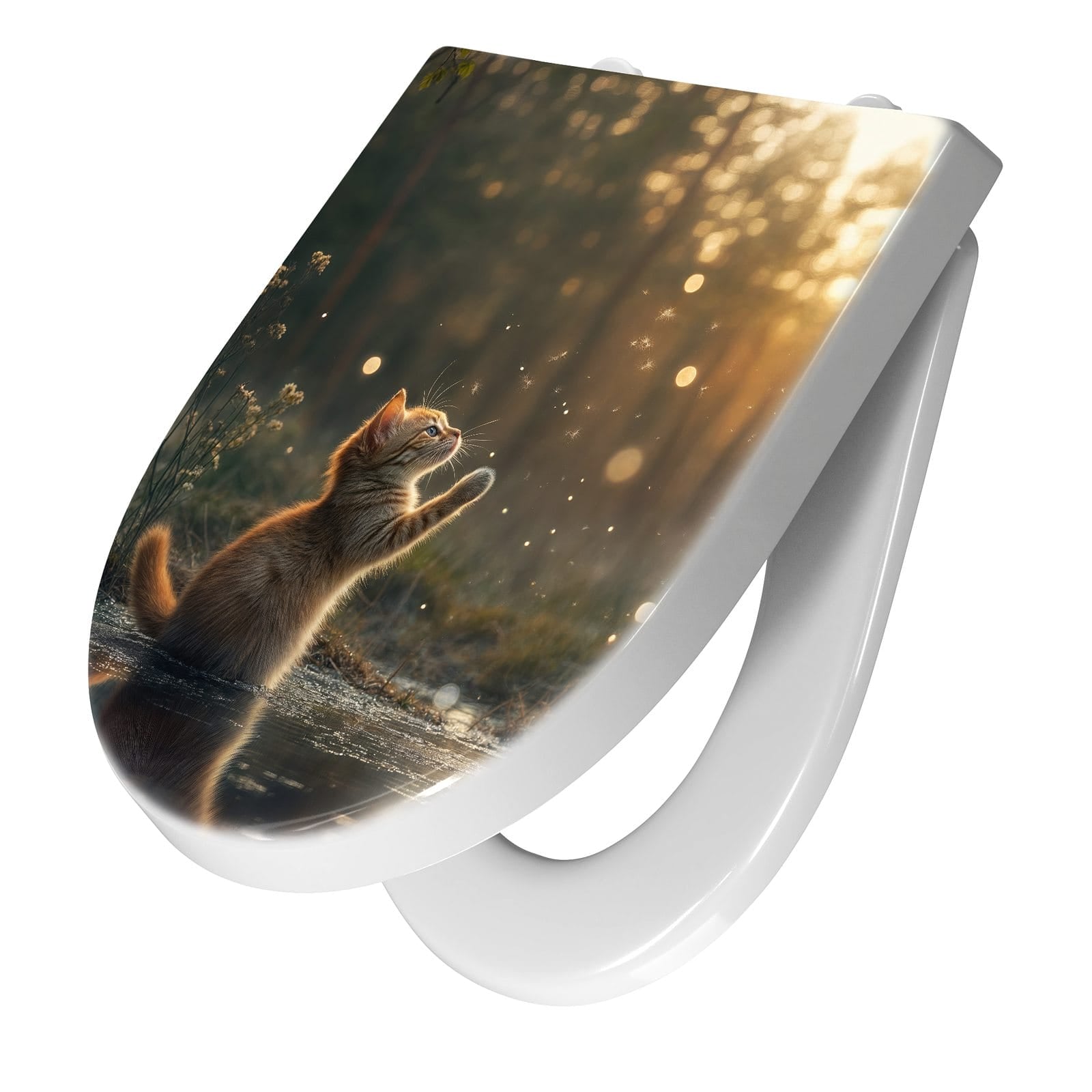 WC-Sitz mit Absenkautomatik Katze mit Marienkäfer