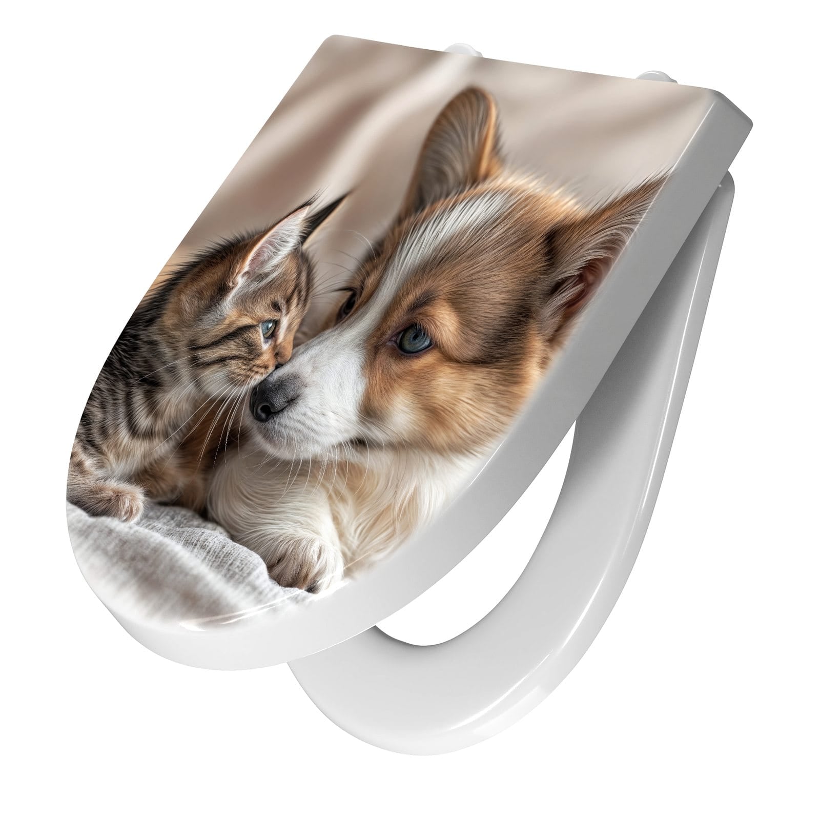 WC-Sitz mit Absenkautomatik Welpe und Kätzchen