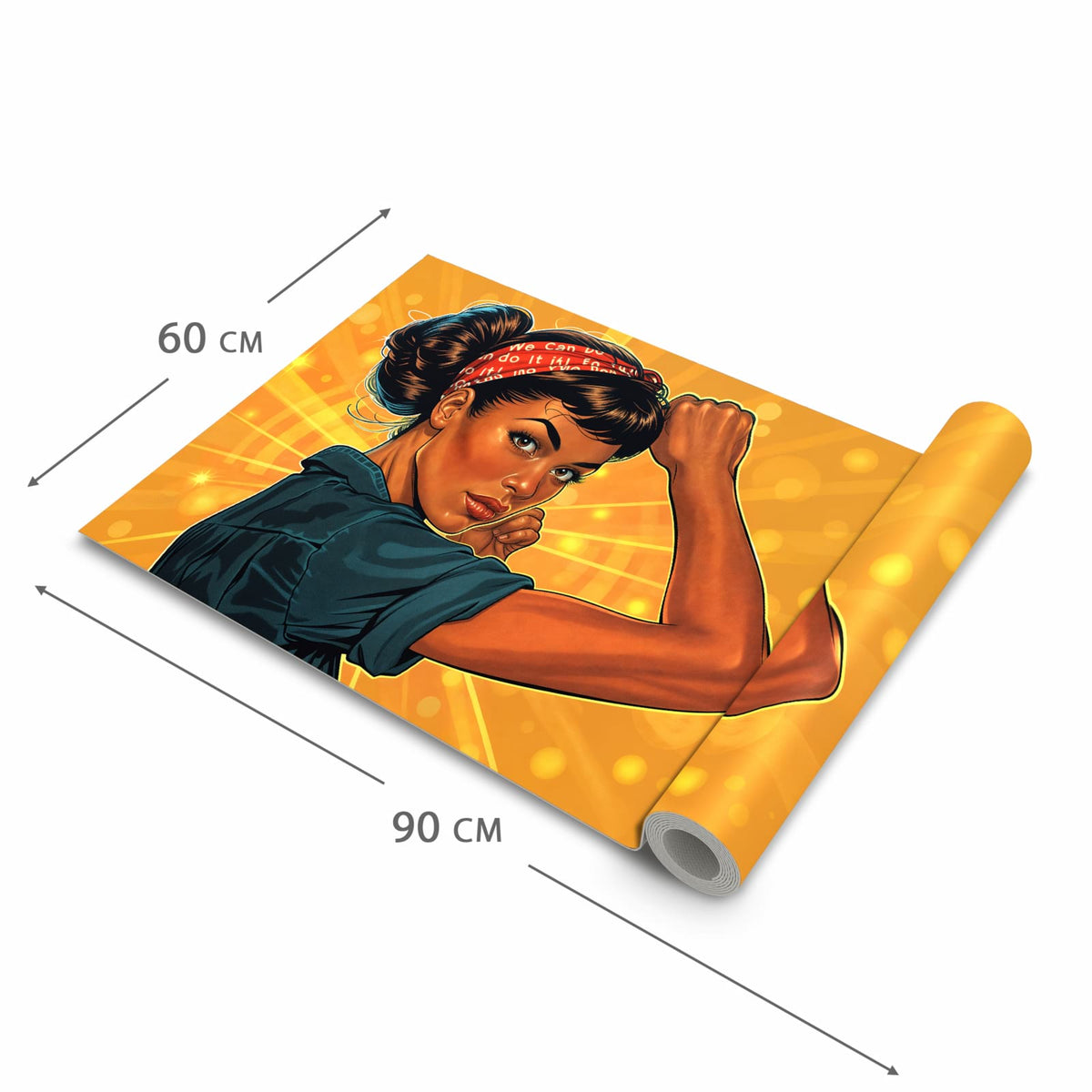 Formstabiler waschbarer Küchenteppich mit Motiv Motivationsposter in der Grösse 90x240 cm