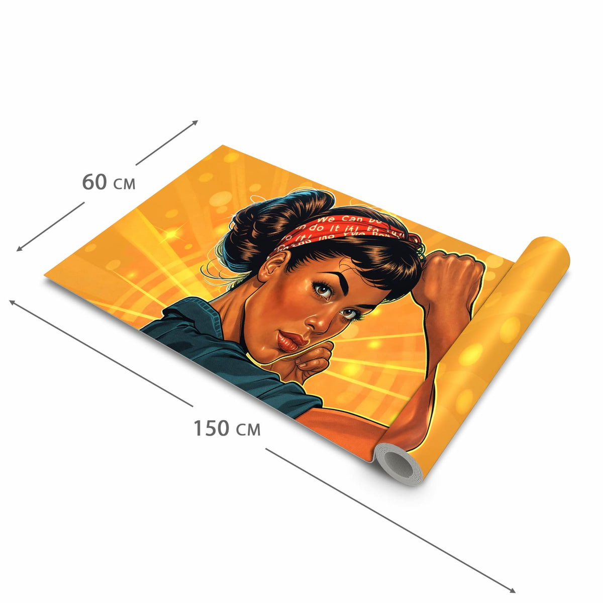 Feuchtigkeitsresistenter Küchenteppich mit Motiv Motivationsposter in der Größe 90x240 cm