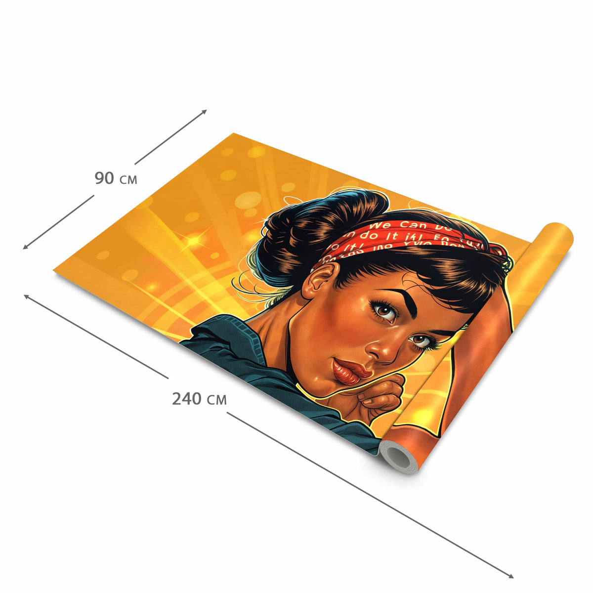 Rutschfester Küchenläufer mit Motiv Motivationsposter in der Grösse 90x240 cm für Trittkomfort