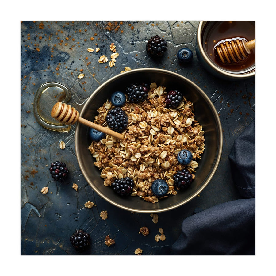 Maße Küchenrückwand Müsli mit Beeren aus Glas
