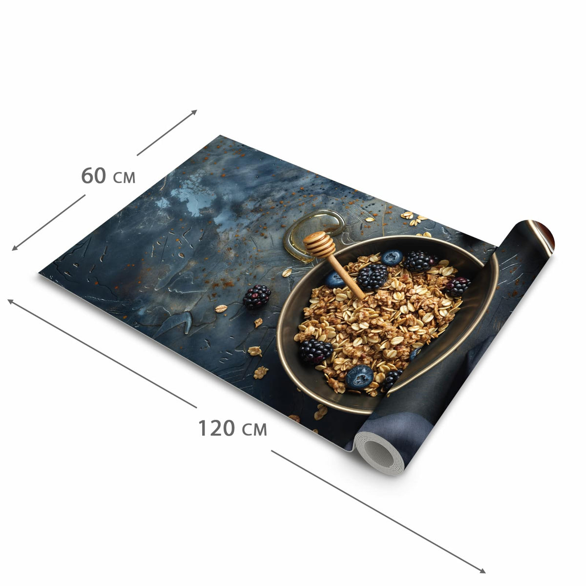 Schmutzabweisender Läufer Eingangsbereich mit Motiv Müsli mit Beeren in der Grösse 90x240 cm