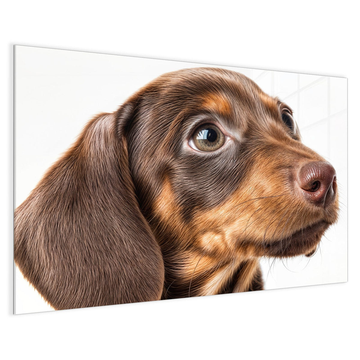 4 mm Glas statt lackiertem Blech – Magnettafel - Dackelwelpe