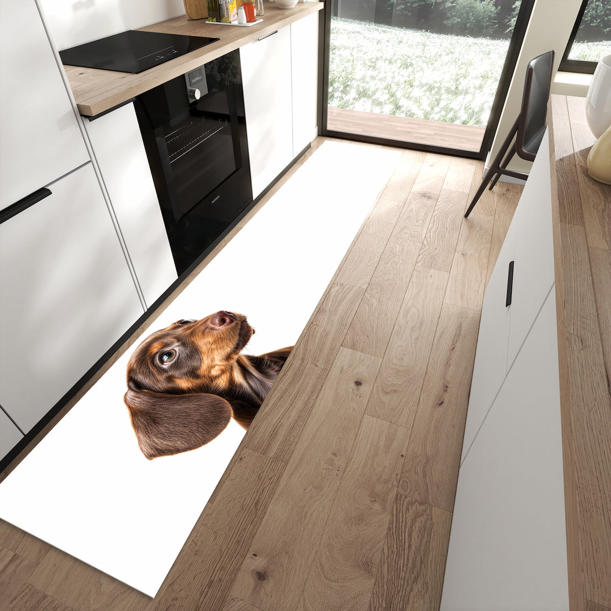 13 Größen – von 60 × 90 bis 80 × 300 cm – Küchenläufer - Dackelwelpe