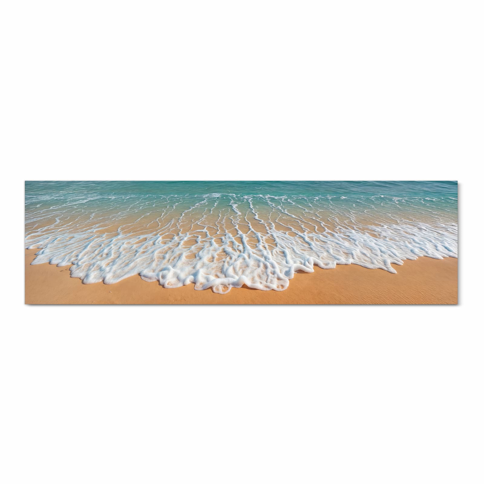 Rutschfester Küchenläufer nach Maß mit Motiv Wellen am Sandstrand in Frontansicht