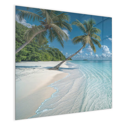 Magnettafel mit dem Motiv Zwei Palmen am Meer