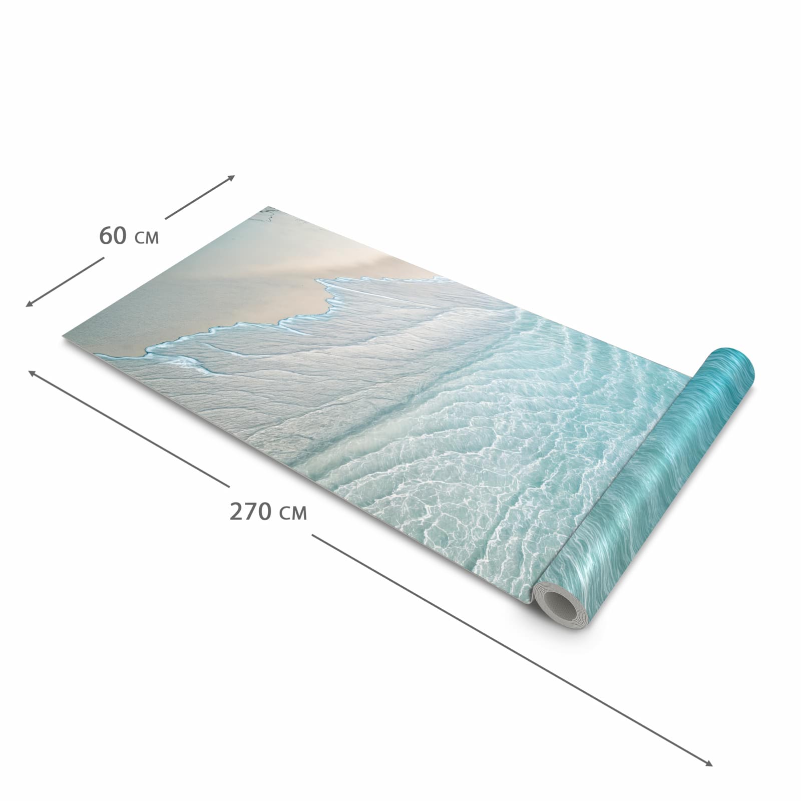 Zeitsparender waschbarer Küchenteppich mit Motiv Strandurlaub in der Grösse 80x300 cm