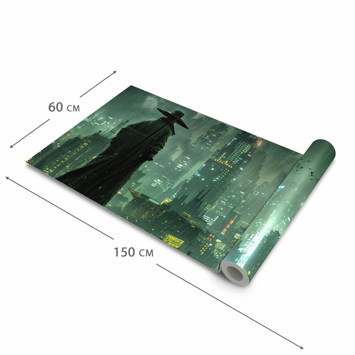 Komfortabler rutschfester Teppich mit Motiv Stadt in Regen in der Grösse 80x300 cm